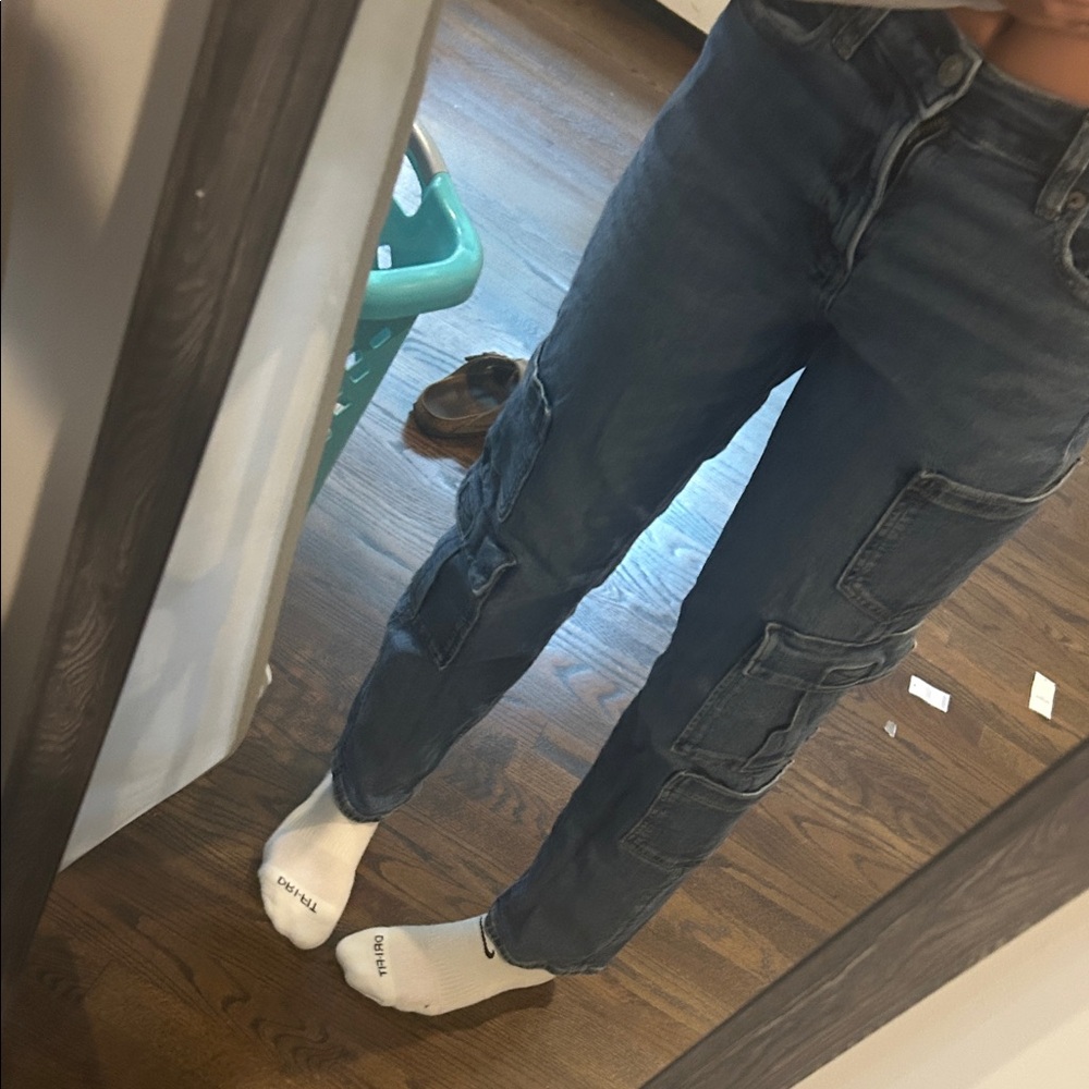 American Eagle Outfitters Blue Cargo Jeans